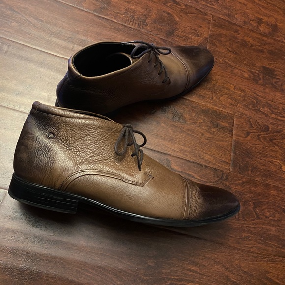 Democrata Gradient Brown Cap Toe Cadet Leather Dress Boots Size 12 - Picture 5 of 12